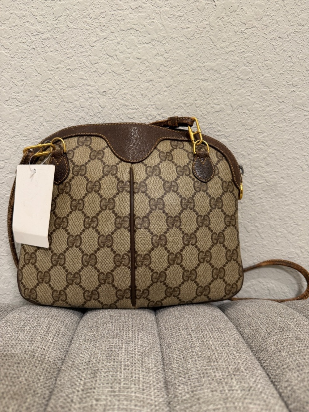 Gucci Beige/Brown GG Canvas Crossbody with Green-Red Web - Picture 2 of 11